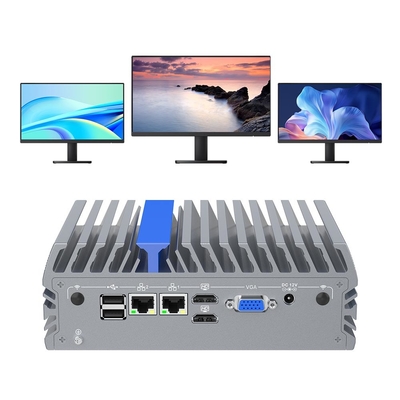 N100 Quad Core Mini PC без вентилятора 4K Triple Display HD Vga Gigabit Lan